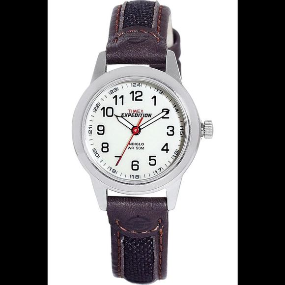 Timex Ladies Expedition Watch with Brown Leather Mesh Strap - Picture 1 of 1